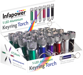 5 LED ALUMINIUM KEYRING TORCH (BOX OF 24)