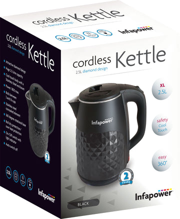 1800W DIAMOND DESIGN 2.5 LITRE CORDLESS KETTLE