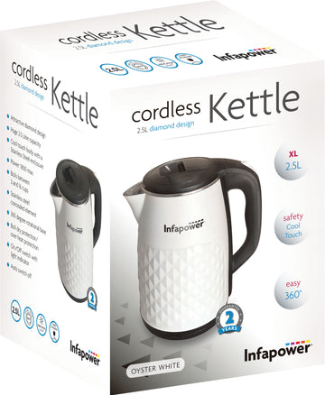 1800W DIAMOND DESIGN 2.5 LITRE CORDLESS KETTLE